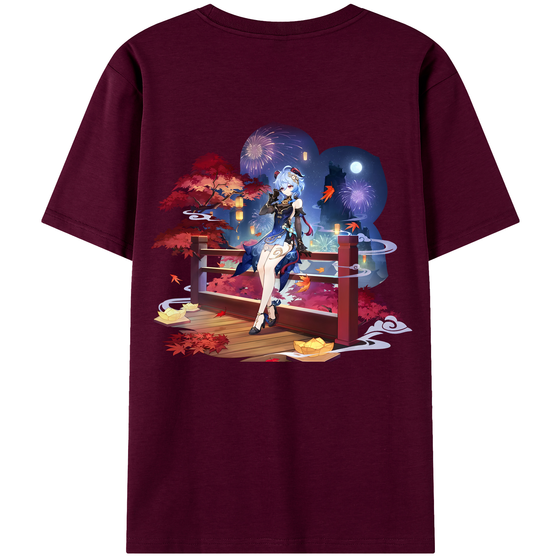 げんし神 甘雨 かんう genshin Ganyu レディース半袖Tシャツ(バックプリント)